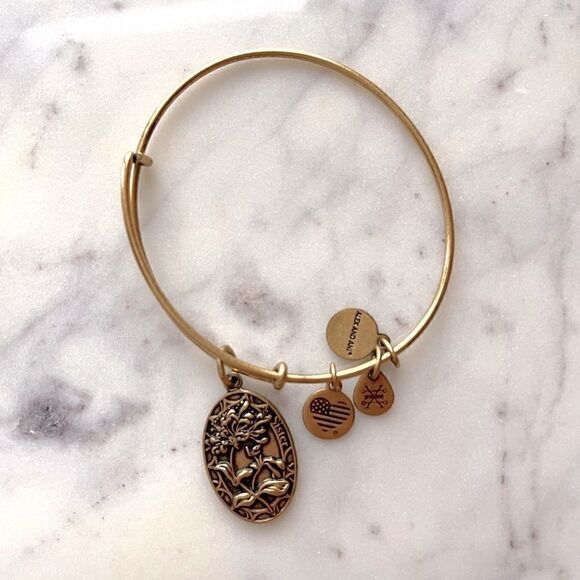 Alex and Ani Sister Bracelet Floral Charm - Picture 1 of 3